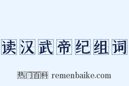 读汉武帝纪组词是什么意思的图片